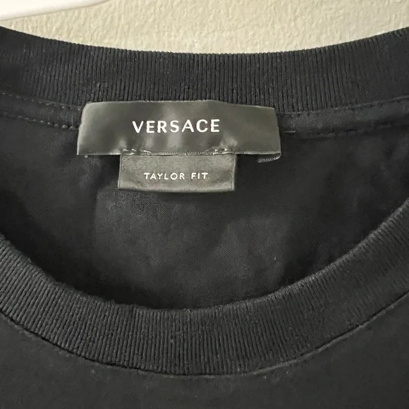 Versace Black T-Shirt with Red and Yellow Logo